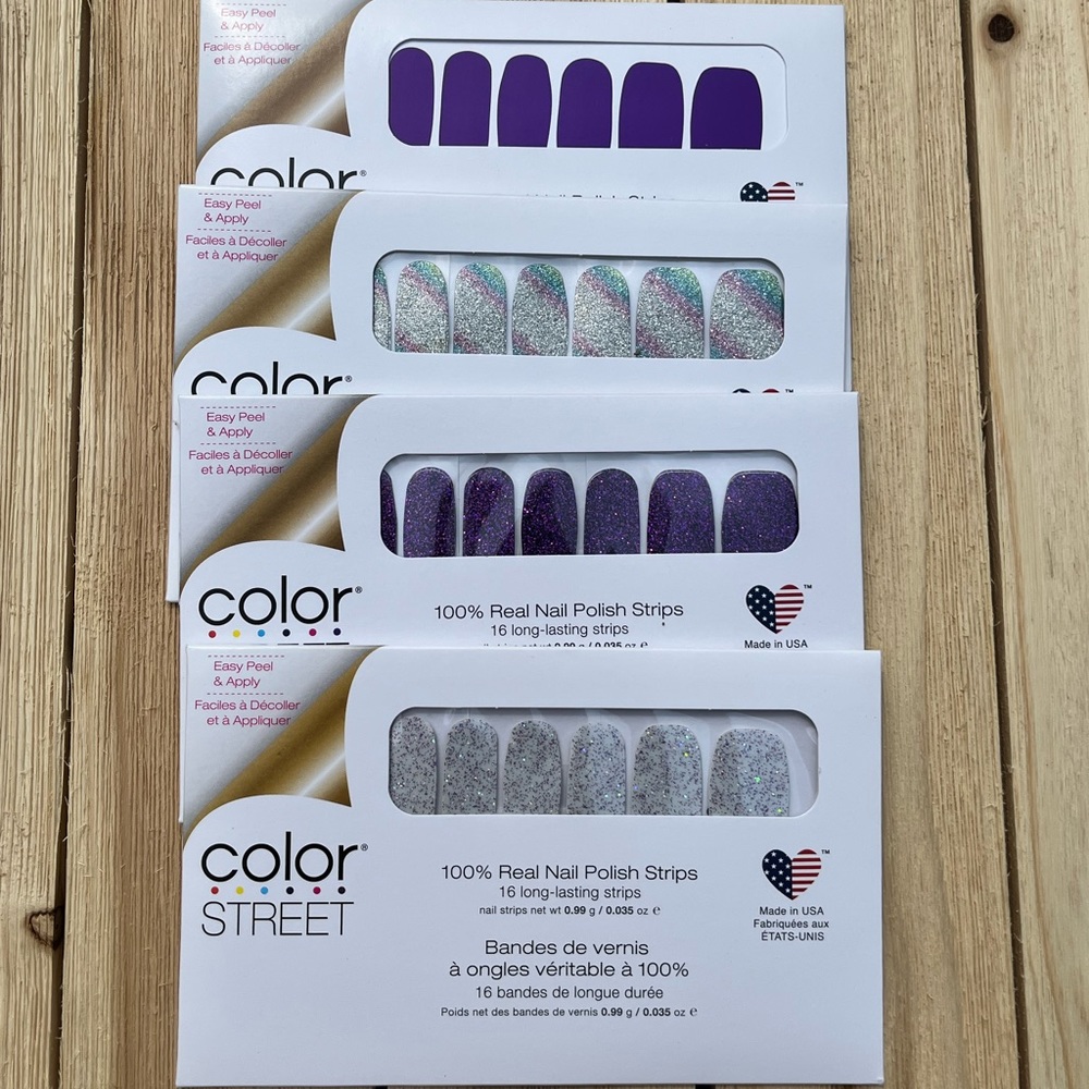 Color street nail polish strips Purples 4-sets